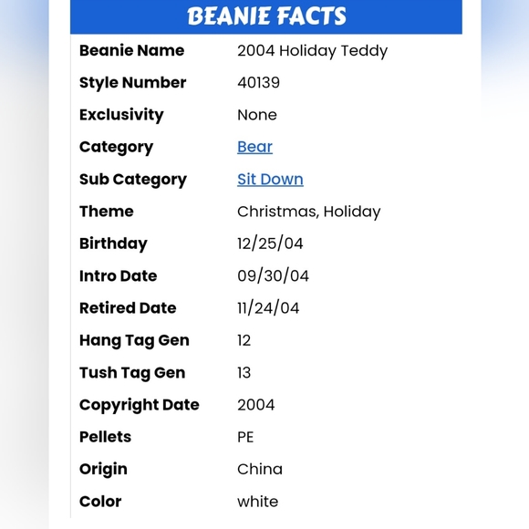Ty Beanie Babies 2004 Holiday Teddy - Picture 6 of 6